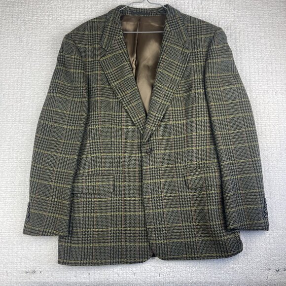 VTG Apollon Boss Hugo Boss Sport Germany made Coat Check Jacket Wool  Blazer 52 - Picture 1 of 16